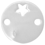 Separador redondo 2 agujeros estrella 15 mm de Plata 925 x1