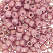 Cuentas de Rocalla Matubo 7/0 - 3,5 mm, rosa opaco con aspecto cerámico, 10 g