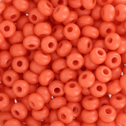 Cuentas de Rocalla Preciosa 6/0 4 mm - Terra Intensive - Naranja mate x20 g