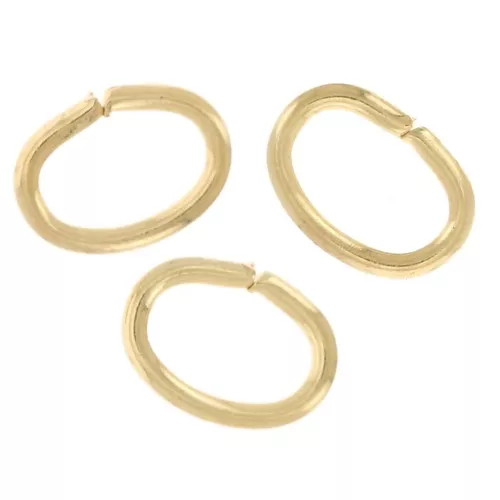 Anillas abiertas ovaladas 4x3x0,5 mm - Dorado x144