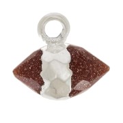 Dije facetado imitación gema 9x10,5 mm - Piedra de Oro - Plata 925 x1|raw }}