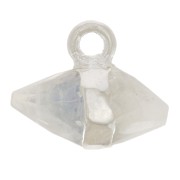 Dije de punta de piedra preciosa facetada 9x10.5 mm - Piedra de luna - Plateado 925 x1|raw }}