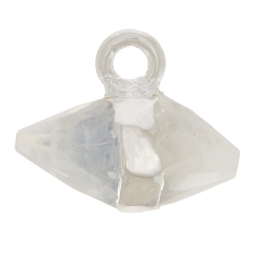 Dije de punta de piedra preciosa facetada 9x10.5 mm - Piedra de luna - Plateado 925 x1