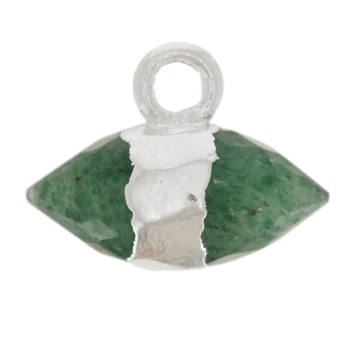 Dije de piedra preciosa facetada 9x10,5 mm - Aventurina - Plata 925 x1