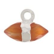 Dije de piedra preciosa facetada 9x10,5 mm - Ágata roja - Plata 925|raw }}