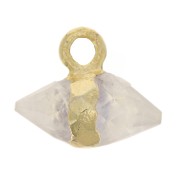 Dije de piedra preciosa facetada de 9x10,5 mm - Piedra de luna - Dorado con oro fino|raw }}