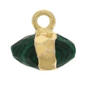 Malaquita - Dije de piedra preciosa facetada 9x10,5 mm - Malaquita - Dorado con oro fino Dije de piedra preciosa facetada 9x10,5 mm - Malaquita - Dorado con oro fino