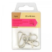 Lote de 2 mosquetones 25x40 mm rodiado|raw }}