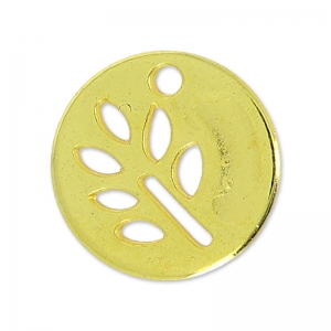 Cequí hoja 12 mm Dorado con oro fino x1