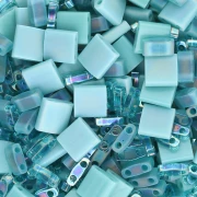 Mezcla de cuentas Miyuki - Cuarto - Medio y Tila - Azul Laguna x10g