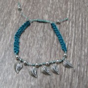 Dije feuille 13x7 mm Chapado Plateado envejecido x1