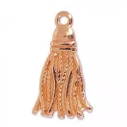 Dije pompon 20x11.5 mm dorado rosa x1