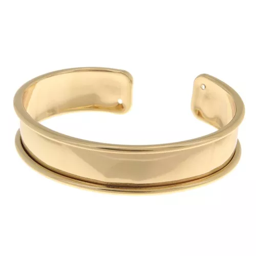 Base pulsera Eco latón con reborde curvado 15 mm dorado x1