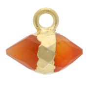 Dije de Cornalina facetada 9x10.5mm - Dorado con oro fino|raw }}