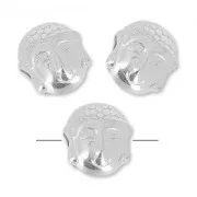 Cuenta buddha 7 mm Chapado Plateado envejecido x1