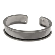Base pulsera Eco latón con reborde curvado 15 mm gunmetal x1|raw }}