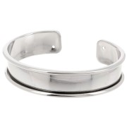 Base pulsera Eco latón con reborde curvado 15 mm rodiado x1|raw }}