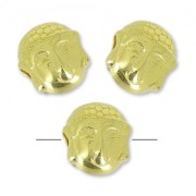 Cuenta buddha 7 mm Dorado con oro fino x1