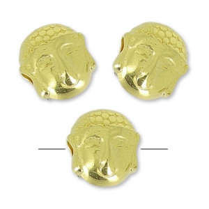 Cuenta buddha 7 mm Dorado con oro fino x1