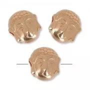 Cuenta buddha 7 mm dorado rosa x1