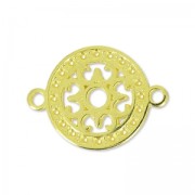 Separador redondo filigrana 2 anillos 14 mm Dorado con oro fino x1|raw }}