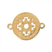 Separador redondo filigrana 2 anillox 14 mm dorado rosa x1