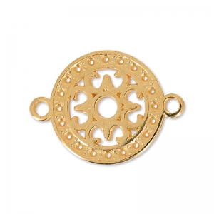 Separador redondo filigrana 2 anillox 14 mm dorado rosa x1