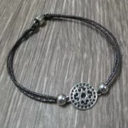 Separador redondo filigrana 2 anillox 14 mm dorado rosa x1