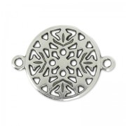 Separador redondo filigrana 2 anillox 20 mm Chapado Plateado envejecido x1|raw }}