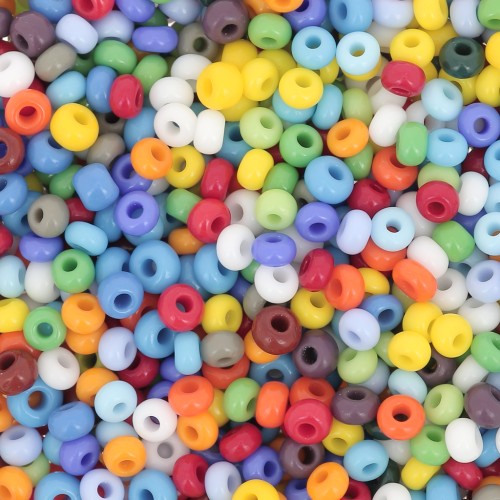 Preciosa: Cuentas de Rocalla 9/0, 2,5 mm - Mezcla opaca multicolor, 20 g