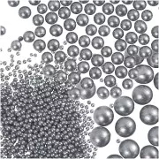 Surtido de mini cuentas de vidrio de 0,6 a 3 mm - Plateado x3