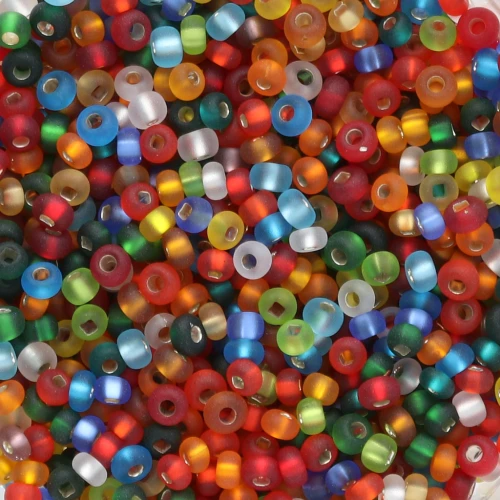 Preciosa Cuenta de rocalla 9/0 2,5 mm - Mix Silver Lined Mat x20g