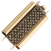 Cierre para cuentas de tejer 24x14 mm - Dorado antiguo x1