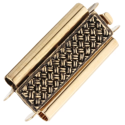 Cierre para cuentas de tejer 24x14 mm - Dorado antiguo x1