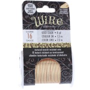 Hilo de cobre redondo martillado de 1,29 mm, semiduro - Dorado para evitar el deslustre x7.3m