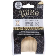 Hilo de cobre redondo martillado de 0,81 mm, semiduro - Dorado para evitar el deslustre x13.7m