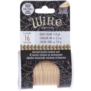 Hilo de cobre redondo estriado de 1,29 mm, semiduro - Dorado para evitar el deslustre x7.3m