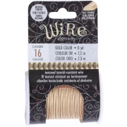 Hilo de cobre redondo estriado de 1,29 mm, semiduro - Dorado para evitar el deslustre x7.3m