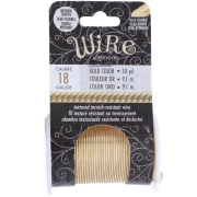 Hilo de cobre redondo trenzado de 1,02 mm, semiduro - Dorado para evitar el deslustre, 9,1 m