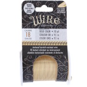 Hilo de cobre redondo trenzado de 1,02 mm, semiduro - Dorado para evitar el deslustre x9.1m