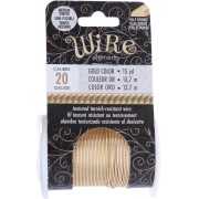 Alambre de cobre redondo trenzado de 0,81 mm, semiduro — Dorado para evitar el deslustre — x 13,7 m