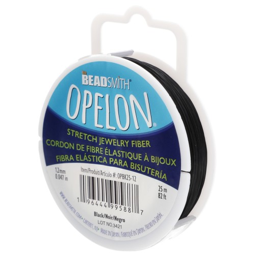 Opelon fibra elástica 1,2 mm - Negro x25m