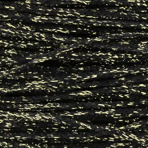 Hilo sintético metálico 1 mm Negro/Dorado x 1 m