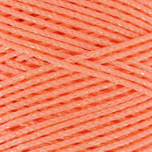 Hilo sintético pego metálico 1 mm Salmón/Plateado x 1 m