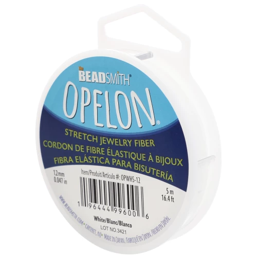 Opelon fibra elástica 1,2 mm - Blanco x5m