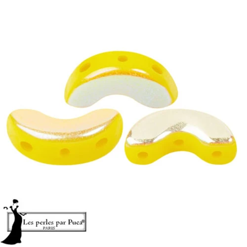 Cuentas de cristal Arcos® de Puca® 5x10 mm - Jonquil opaco AB x10g