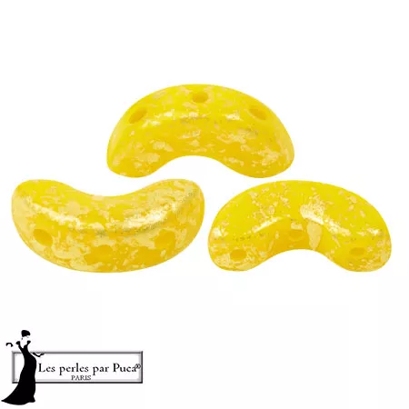 Cuentas de cristal Arcos® de Puca® 5x10 mm - Bronce Jonquil opaco x10g