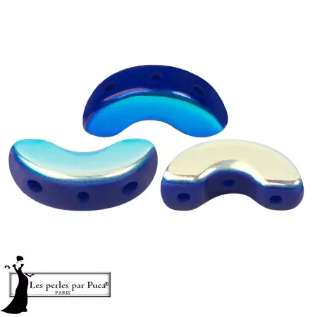 Cuentas de cristal Arcos® de Puca® 5x10 mm - Zafiro opaco AB x10g