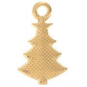 Dije de árbol de Navidad 17x10 mm resina epoxi - Dorado con oro fino - Purpurina verde x1