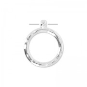 Colgante anillo martillado 33 mm Chapado Plateado envejecido x1|raw }}
